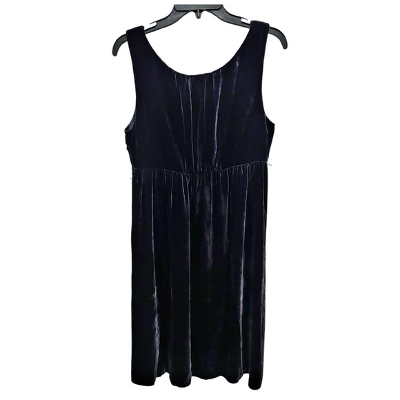 GAP Velvet Babydoll Dress Womens Size 8 M Black Sleeveless Silk Blend Coquette - Picture 3 of 7